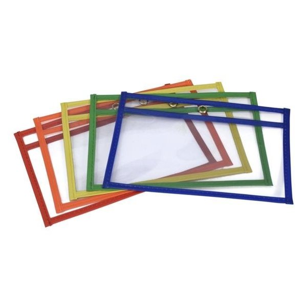 School Smart School Smart 2007033 6 x 9 in. Reusable Dry Erase Pockets; Assorted Color - Set of 25 2007033